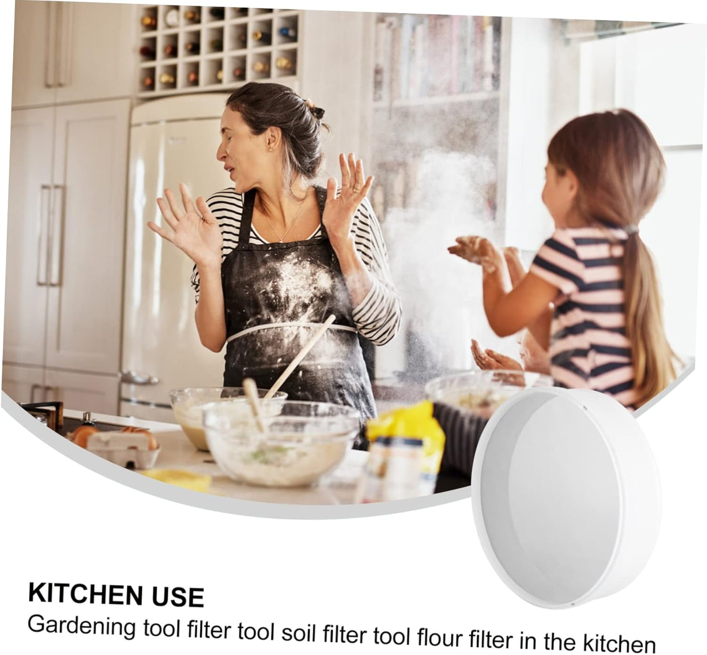 Round Sifter - 1pc Plastic Flour Sieve, Stainless Steel Colander, Ultra Fine Mesh Strainer