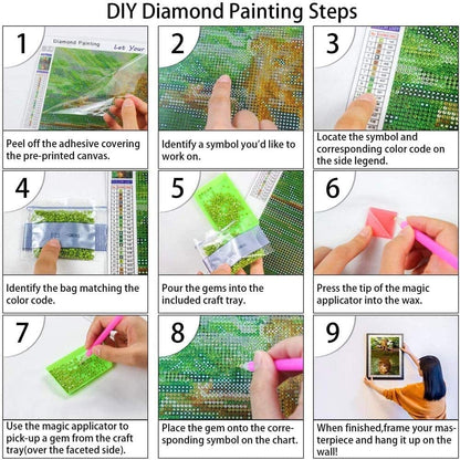 WHYCJXWL Diamond Art Full Drill Round Rhinestone, Bear Diamond Art for Adults and Beginners, DIY 5D Diamond Art Kits for Home Wall Decor (12X16 Inch)