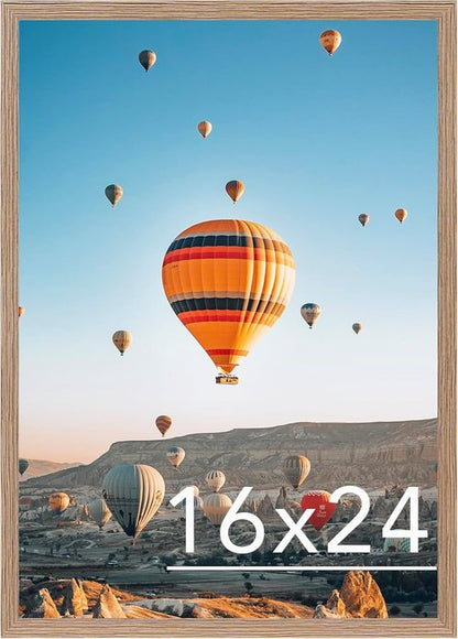 JCJMY 16x24 Picture Frame - Rustic Brown Wall Gallery Frame for Photos & Canvas in Horizontal/Vertical Formats