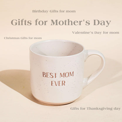 S.Leaf Best Mom Ever Gifts Mom Coffee Mug Mama Ceramic Coffee Mug Heart Mug Dishwasher & Microwave Safe Stoneware Mug Birthday Gifts for Mom