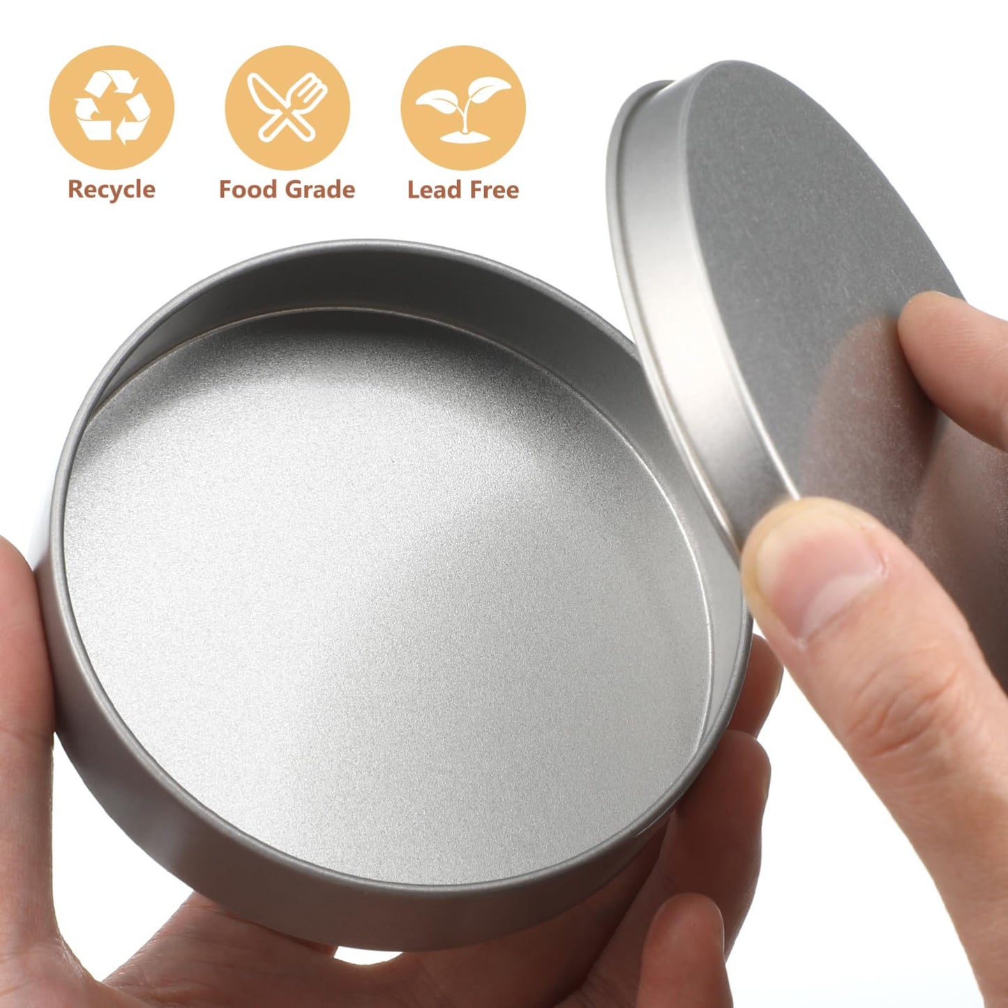 iplusmile 20Pcs Round Metal Tins, Silver Aluminum Empty Cans with Lids for Korean Candy Cookie Game, Candle Making Containers, Salve Cosmetic Spice Storage Jars (2oz)
