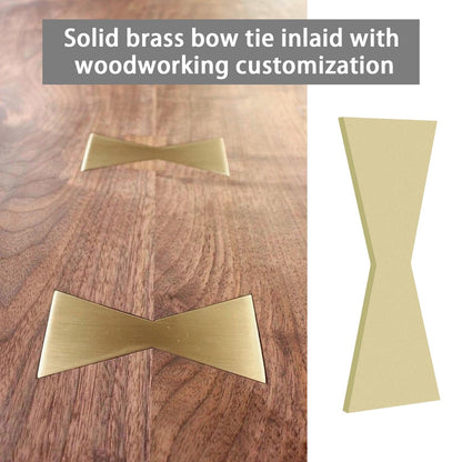 Create idea Solid Brass Bow Tie 100mmx38mmx4mm Slot Cutting Wood Bow Tie Professional Butterfly Inlay,Bowtie Inlay,Butterfly Inlay,For Bowtie Inlay Wood Working, HP736-CW