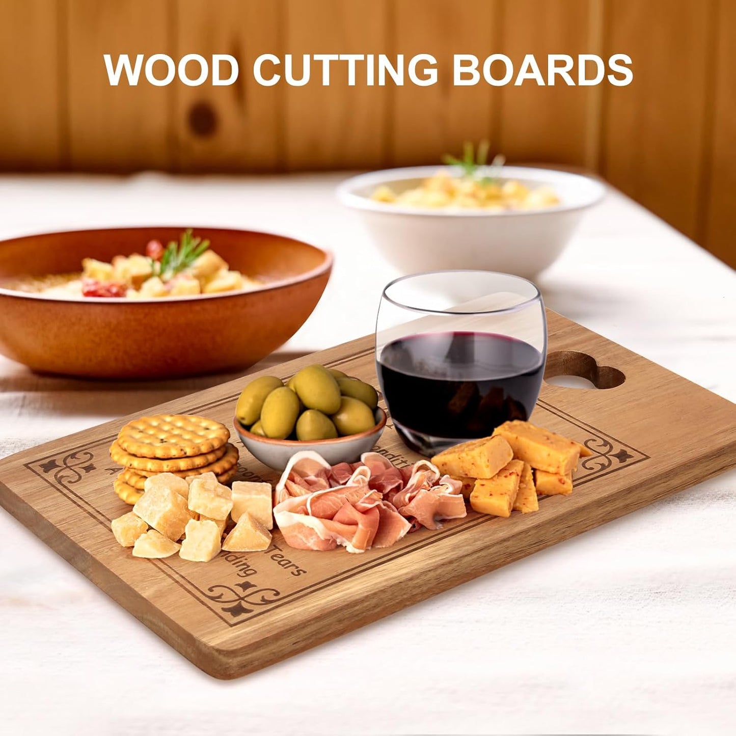 Wooden Cheese Charcuterie Boards - Thoughtful Gifts for Grandma, Unique Kitchen Present for Mother's Day, Christmas