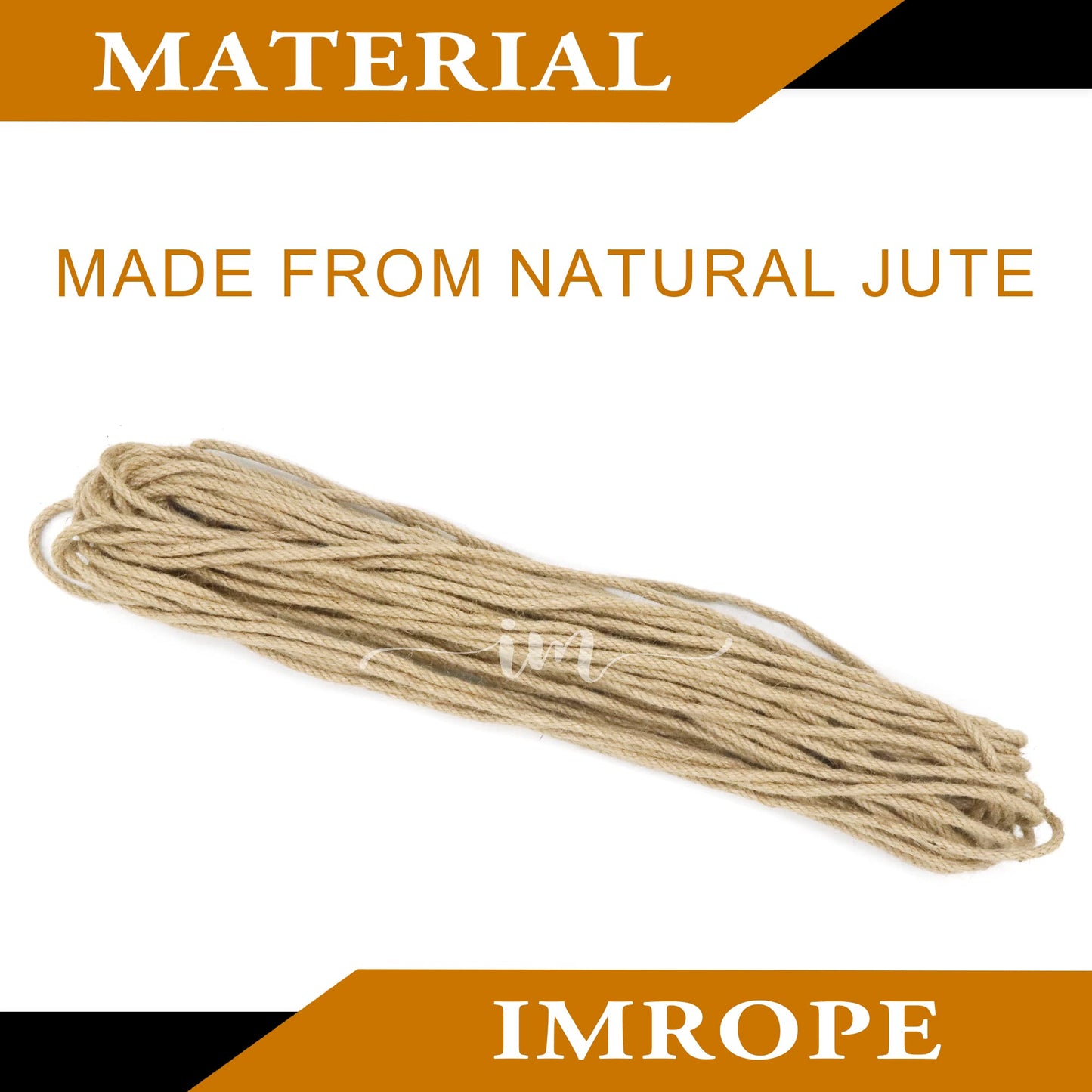 IMROPE 4mm x 300 Feet Natural Jute Rope, Twine for Gardening Tomato Climbing Plant Tie Floristry Crafts Gift Wrapping Packing Decor