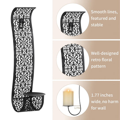 Sziqiqi Wall Candle Holder Decorative Candle Sconces - Wall-Mount Pillar Candles Holders for Living Room, Bathroom, Farmhouse, Wedding - Set of 2