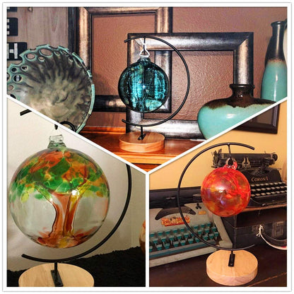 YY YEARCHY Awesomes Terrarium Ornament Display Stand Metal Stand Air Plant Stand Flower Pot Stand Holder Iron Pothook Stand for Hanging Glass Terrarium Globe Ball (2, Black)