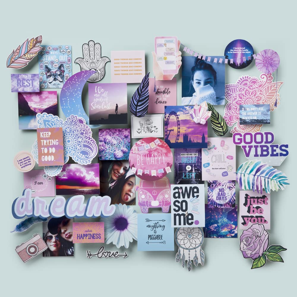 Craft-tastic DIY Wall Collage – Craft Kit – Personalize Your Space with Inspiring Quotes, Pre-cut Designs & Pictures