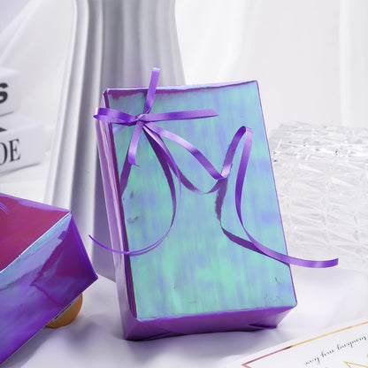 LeZakaa Purple Wrapping Paper Roll, Holographic Iridescent Wrapping Paper for Birthday, Valentine's, Mother's Day, Halloween, Holiday, Large Roll, 30 inches x 32.8 Feet (92.9 sq.ft.)