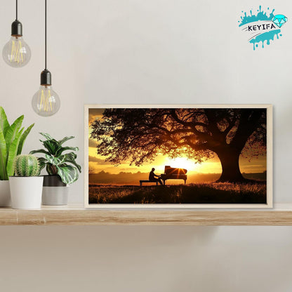 KEYIFA Diamond Art Kits for Adults, 28x16 Inch Large Tree Diamond Painting 5D Diamond Art for Beginners Twilight Landscape DIY Full Drill Paint by Diamonds Dots Gem Art for Home Wall Decor