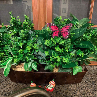ArtBloom 8 Bundles Outdoor Artificial Boxwood UV Resistant Fake Stems Plants, Faux Plastic Greenery for Indoor Outside Hanging Plants Garden Porch Window Box Home Wedding Farmhouse Décor