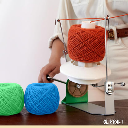 Olikraft Large Yarn Winder Large Capacity 10 oz - Hand Operated Metal Jumbo Yarn Winder - Durable Crochet Tools & Accessories