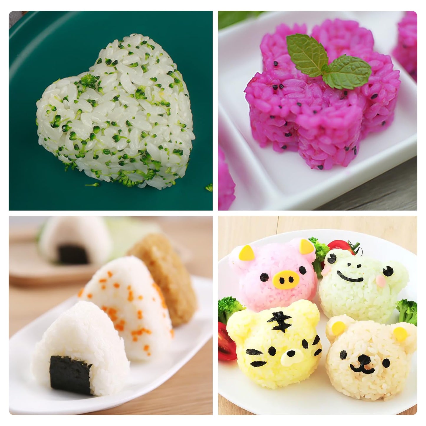Upoomart Onigiri Mold & Musubi Maker Kit - Includes Rice Ball Mold, Sushi Rolling Mat, Triangle, Heart, Plum Blossom, Bear, Rabbit Rice Molds, Rice Ladle & More for Creative Rice Shaping