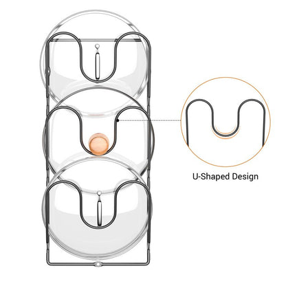 2 Pack Pot Lid Organizer Rack for Cabinet Door/Wall, 6-Tier Pot Lid Holders inside Cabinet Door, No Drilling Adhesive Wall/Door Mounted Rustproof Pots and Pans Lid Organizers for Kitchen Storage Black