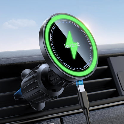 Lamicall for MagSafe Car Mount Charger - [2025 Ultra Magnet] 15W Wireless Car Phone Holder Charger - HandsFree Magnetic Phone Holders for Your Car Vent for iPhone 16 15 14 13 Pro Max Mag Safe Case