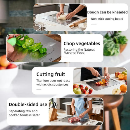 Titanium Cutting Board, Metal Cutting Board for kitchen with SGS-Certified (18 * 11.8inch)