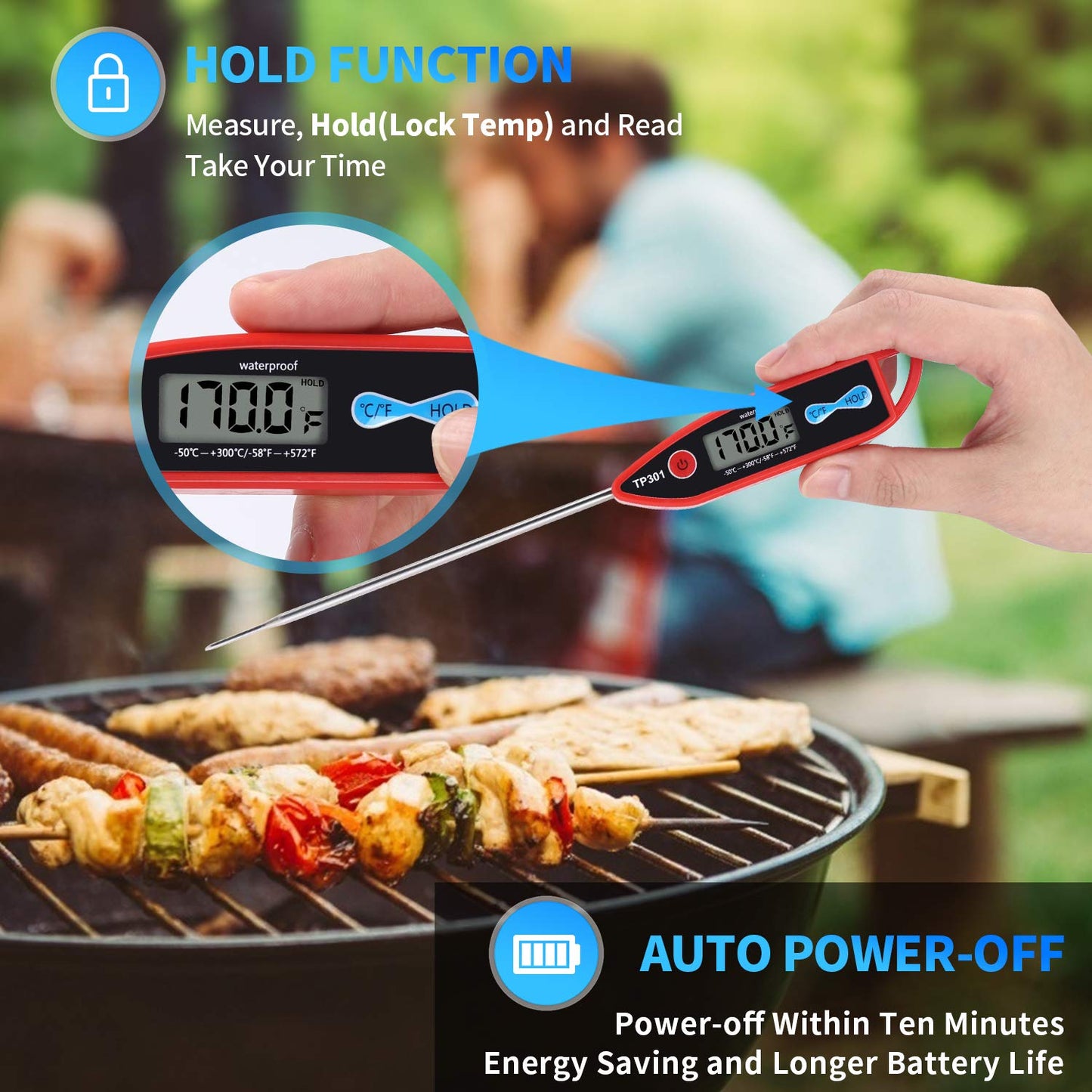 Yacumama Digital Water Thermometer for Liquid, Candle, Instant Read with Waterproof for Food, Meat, Milk, Long Probe