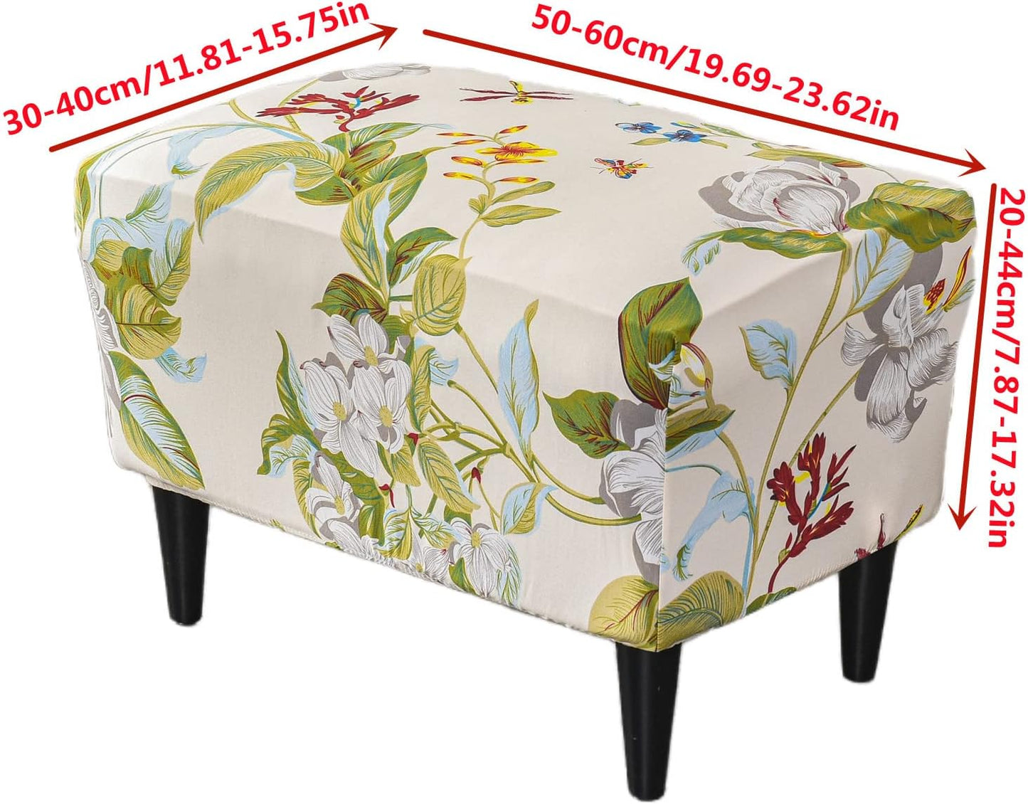 Cover,34 Stretch Ottoman Cover Ottoman Cover Slipcovers Rectangle Footstool Cover Printed Footstool Cover Ottoman