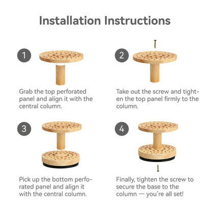 360° Rotating Brush Storage Rack|52-Hole Brush Holder|Hardwood Storage Stand|Space-Saving Brush Organizer|Suitable for Artist Brushes,Craft Tools, Makeup Brushes,Calligraphy Pens