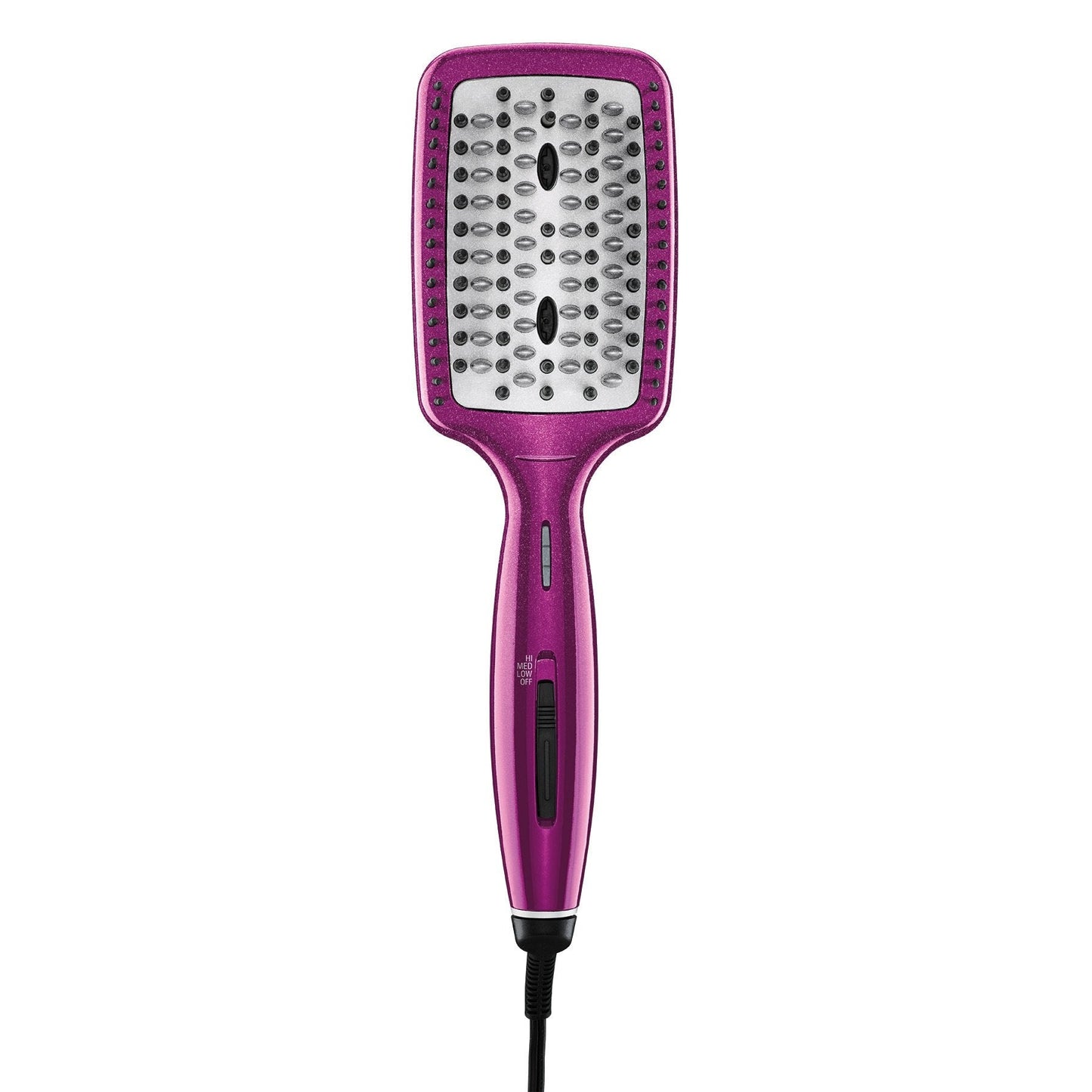 Conair Diamond-Infused Ceramic Smoothing Hot Brush/Straightening Brush, Pink, 400 Degree High-Heat with 3 Settings