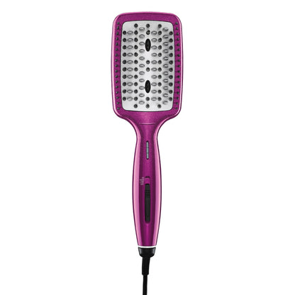 Conair Diamond-Infused Ceramic Smoothing Hot Brush/Straightening Brush, Pink, 400 Degree High-Heat with 3 Settings