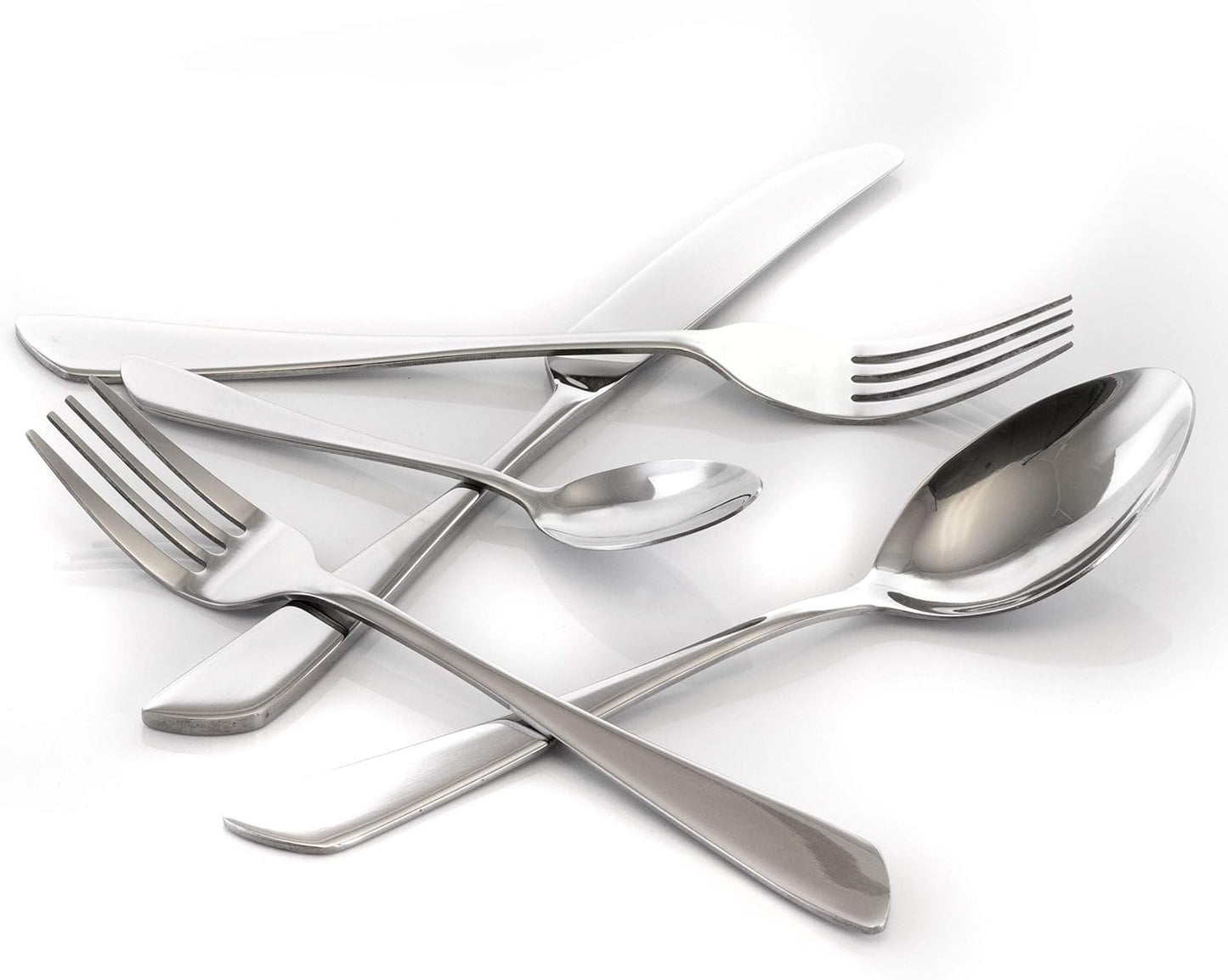 MegaChef Gibbous 20 Piece Stainless Steel Flatware Utensil Set for 4 in Silver