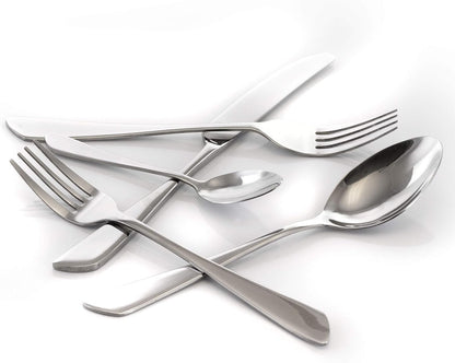 MegaChef Gibbous 20 Piece Stainless Steel Flatware Utensil Set for 4 in Silver