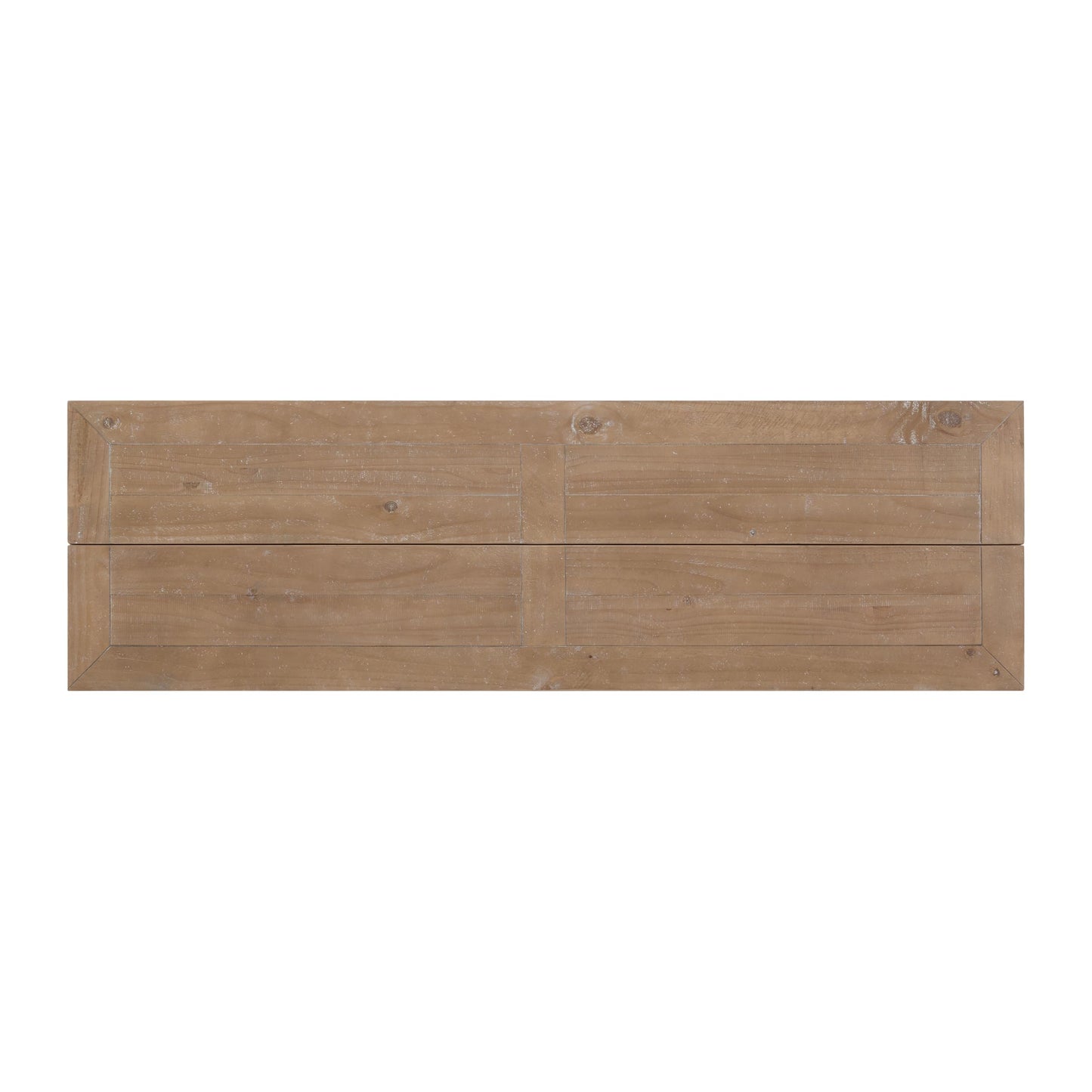 Martin Svensson Home Napa Solid Wood Pedestal Flip-Top Sofa Console Table, White and Driftwood, 60 inches x 18 inches x 30 inches