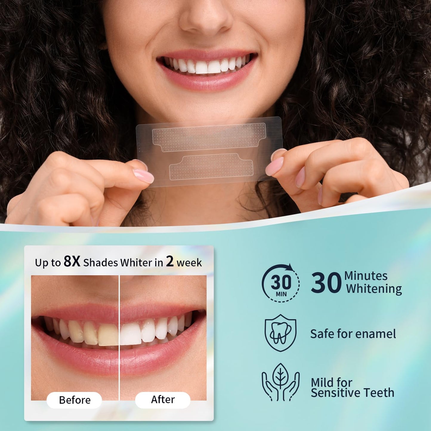 Teeth Whitening Strips 14 Treatments Kit - Contain Teeth Whitening Pen，Sensitive Teeth Whitener, Hydrogen Peroxide Teeth Whitener for Coffee, Wine, Tobacco, and Other Stains (28 Strips)
