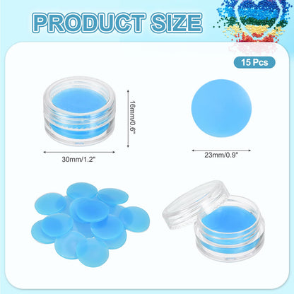 PATIKIL 15PCS Diamond Art Painting Glue Clay Wax 5D DIY Diamond Art Refills Glue with Storage Box for Embroidery Mud Supplies Accessories Painting Tool (23mm/0.9", Blue)