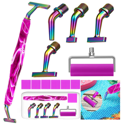 Diamond Art Pens Tool Diamond Painting Pen with 135° Ergonomic Screw Elbow Steel Metal Tip Nibs Roller Angled Placers Accessories Kits Drill Bead Dot Pens for Art Craft Nail Easy to Use