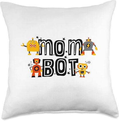 Matching Family Robot Throw Pillow - Robotics Mom bot funny