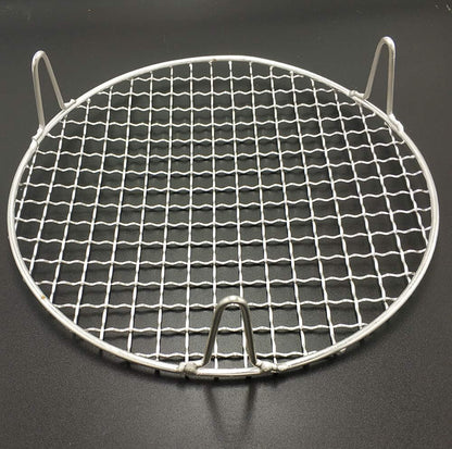 Round Barbecue Wire Rack with 2" Height Legs Dia 9.5" - Multi-Purpose Grill Cooling Rack for Airfryer