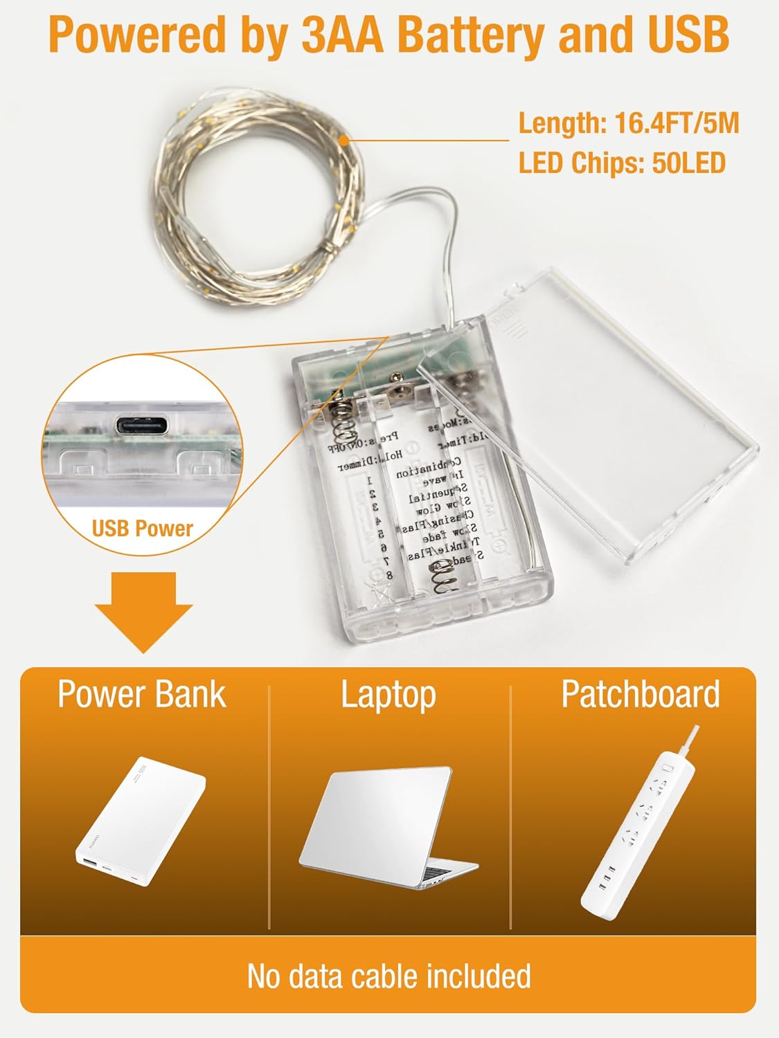 4 Pack 16FT 50LED 8 Dimmable, btfarm Fairy Lights Battery Operated with Timer, Twinkle String Lights Battery Powered