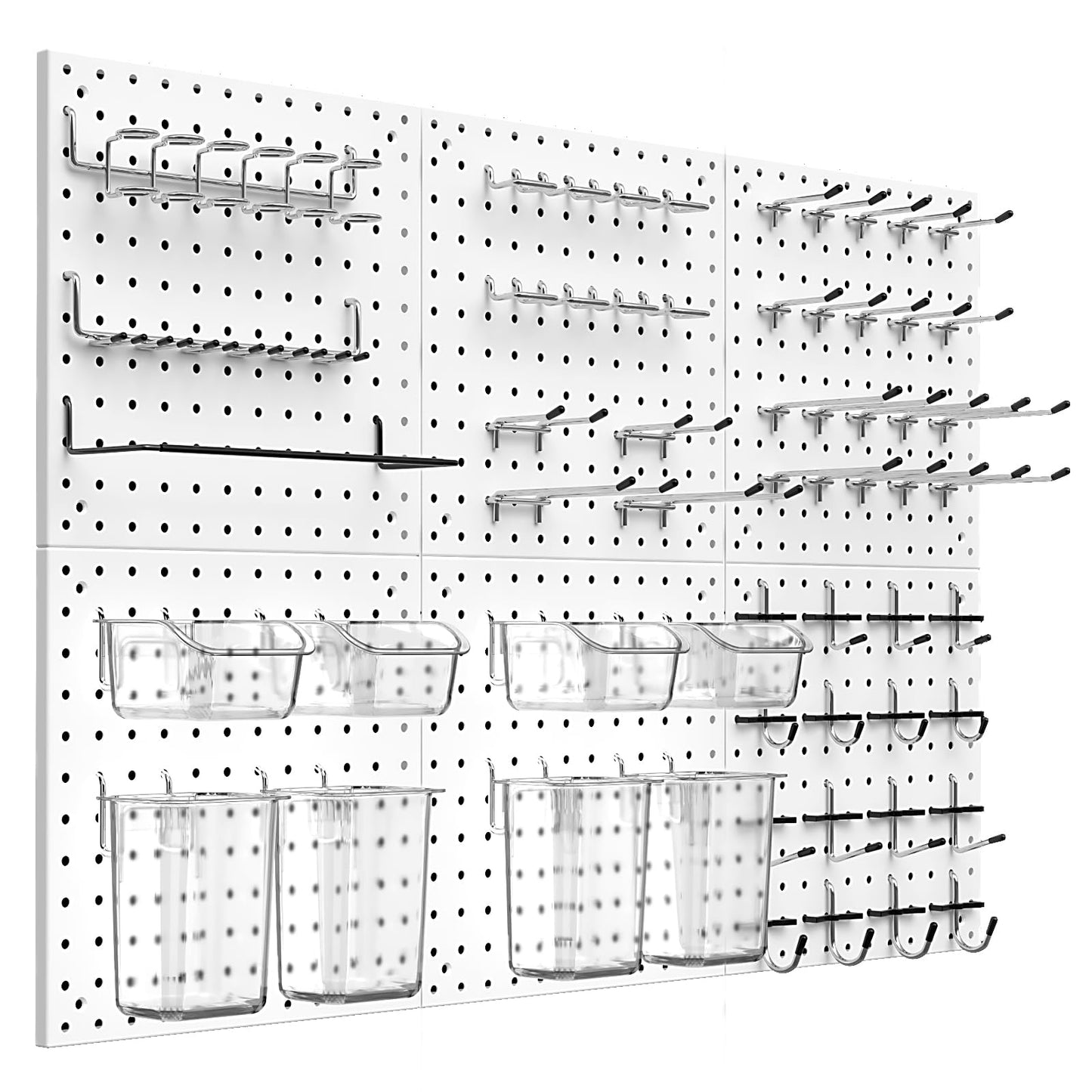 Daanxw Peg Board Kit, Includes Pegboard and Accessories,with Hooks and Bins,Peg Board Wall Organizer for Office,Ornaments Display,Crafts Organization (129, White)