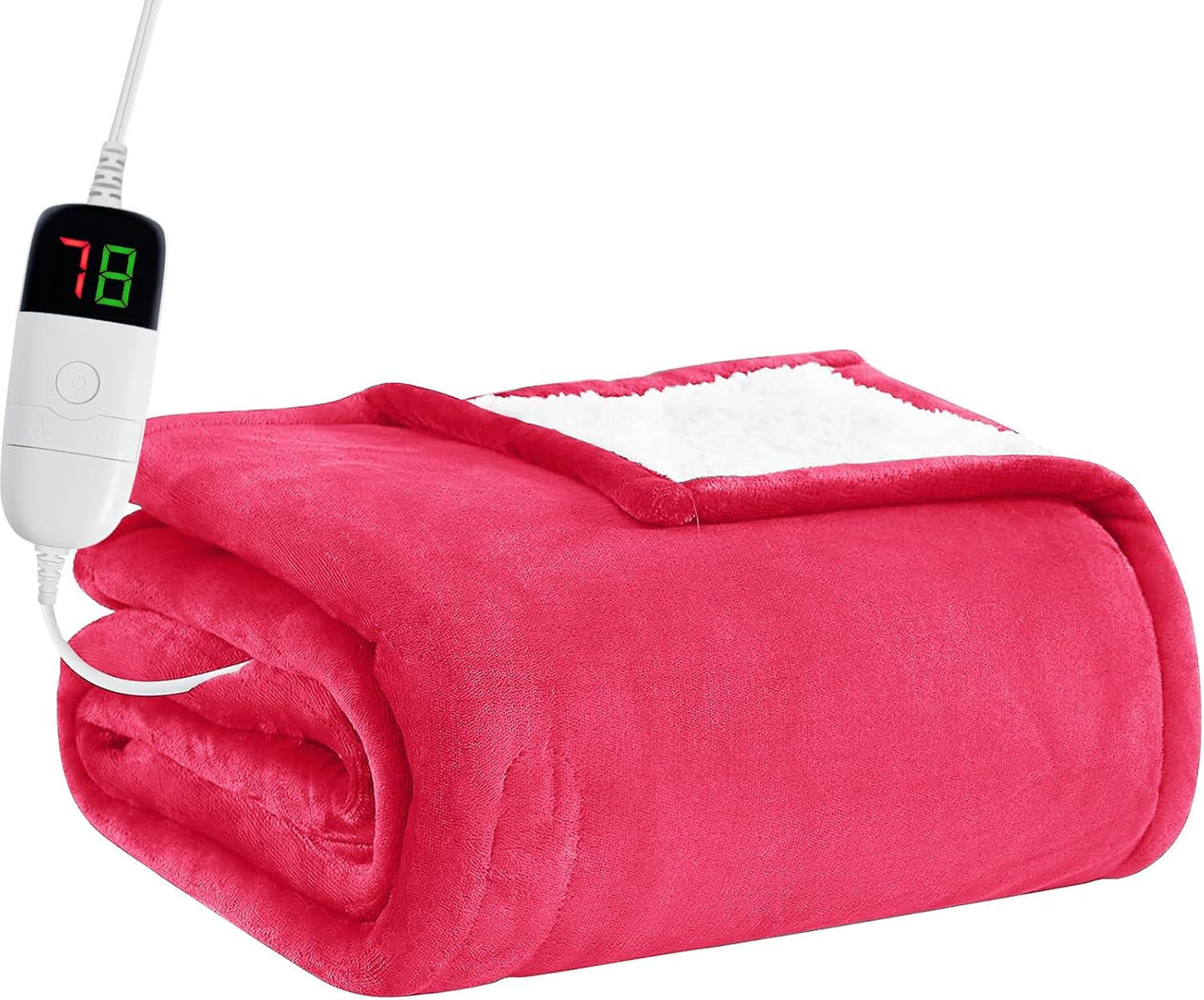 50" 60" 10 8 BOMOVA Heated Electric Throw Blanket - x Heating Blanket with Heating Levels & Hours Auto Off, Warm