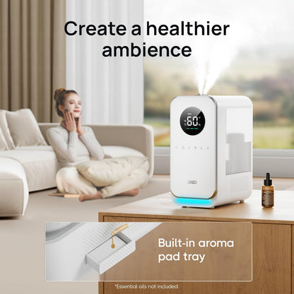50 5L, DREO Humidifiers for Bedroom, Top-filled Smart Quiet Cool Mist Humidifier for Large Room, Hours Runtime