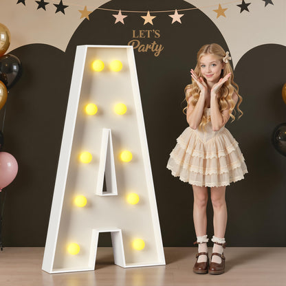 Mixifox Marquee Letters 4 Feet Tall, 4FT Large Light up Letters A, Big Sign A with Warm White Light for Birthday Wedding Proposal Engagement Graduation Party Backdrop Decorations