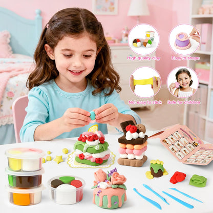 Air Dry Clay for Kids Modeling Clay Kit, 12 Box Model Magic Arts and Crafts for Kids with Tools & Tutorial, Non-Sticky, 4-12+ Years Girls Christmas Birthday Gift, Dessert Party Favors Classroom Prize