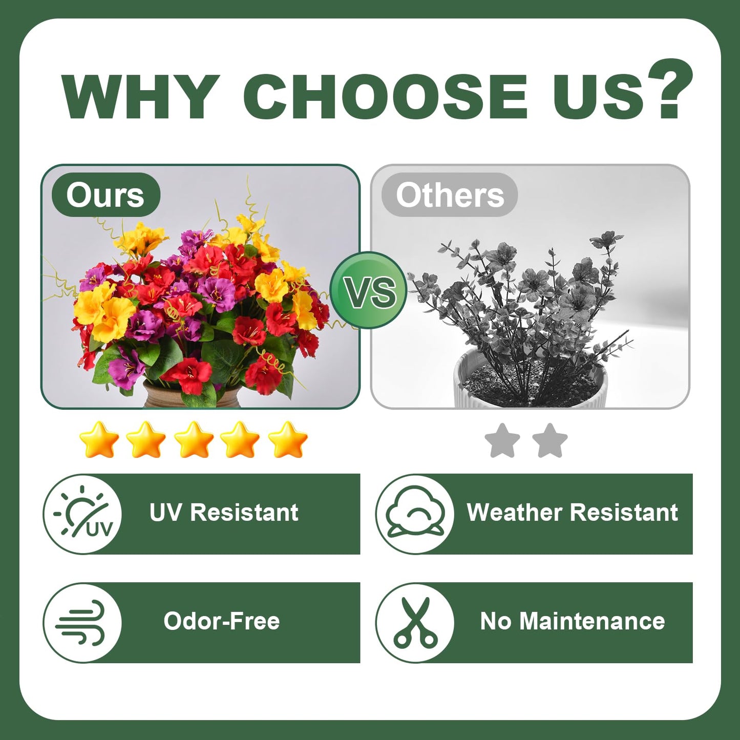 Artificial Flowers for Outdoors 6 Bundles UV Resistant Silk Flowers for Outside, Real Touch Faux Hibiscus Bouquets Tropical Faux Plants Fake Flowers for Outside Planter Front Porch Yard Home Decor