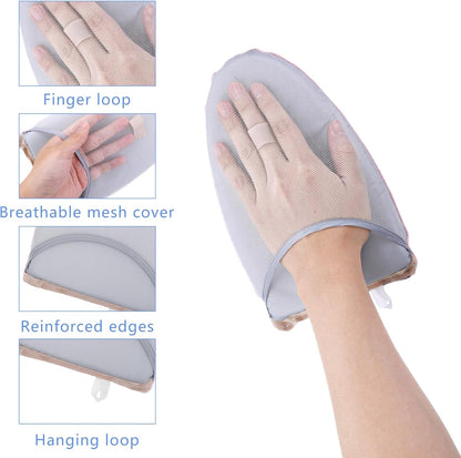 Garment Steamer Ironing Gloves with Finger Loop, Heat Resistant Waterproof Mitt for Clothes (grey)