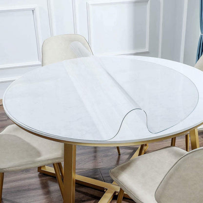 30 Inch 1.5mm NECAUX Round Clear Table Cover Protector, Thick Upgraded Version, Unshrinkable Waterproof Scratch