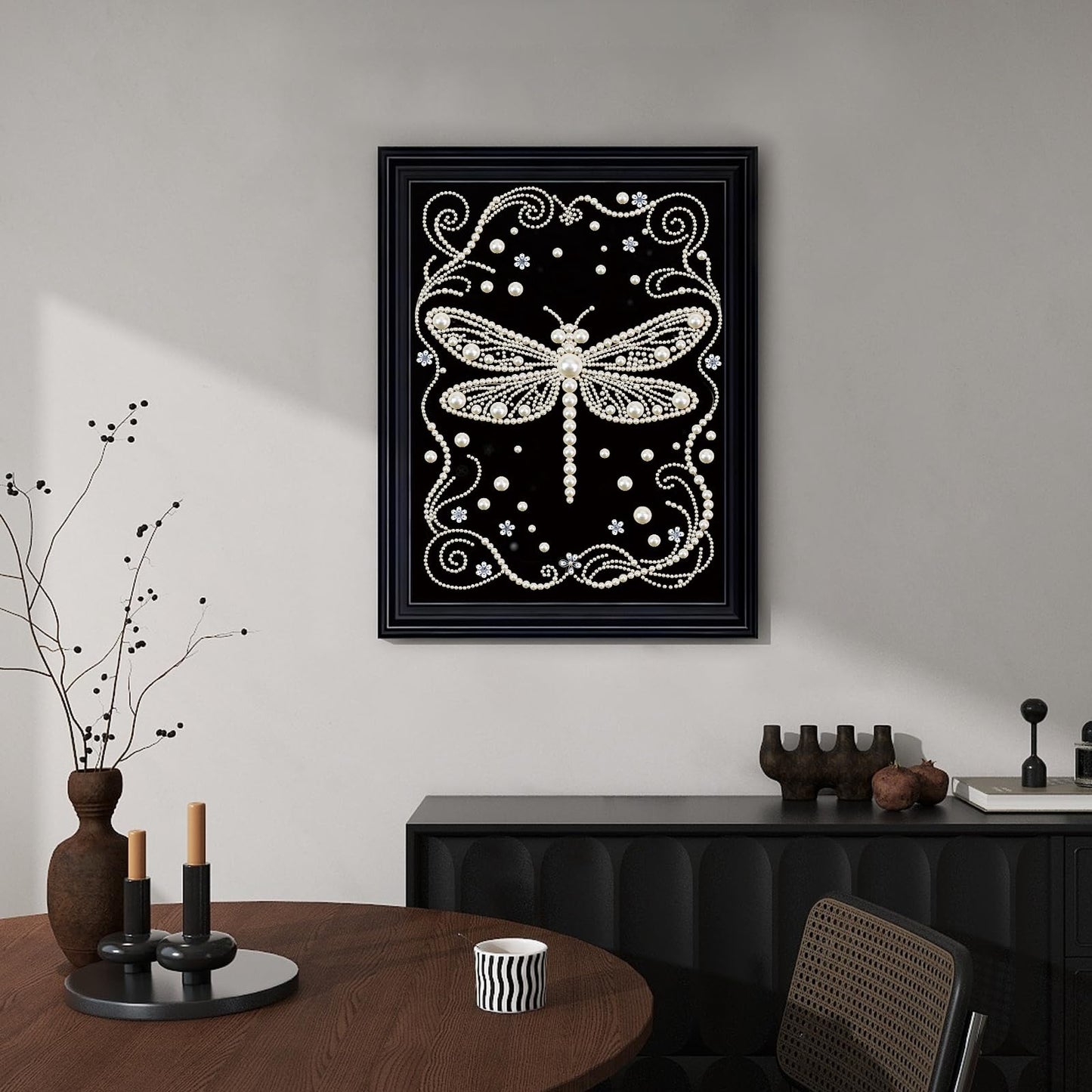 WSLWXSHM Pearl Diamond Painting Kits for Adults Dragonfly, 5D Special Shape Diamond Art Kits for Beginners, Crystal Rhinestones Diamond Painting for Home Wall Decoration Gift 12×16inch/30×40cm, Animal