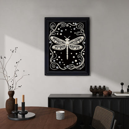 WSLWXSHM Pearl Diamond Painting Kits for Adults Dragonfly, 5D Special Shape Diamond Art Kits for Beginners, Crystal Rhinestones Diamond Painting for Home Wall Decoration Gift 12×16inch/30×40cm, Animal