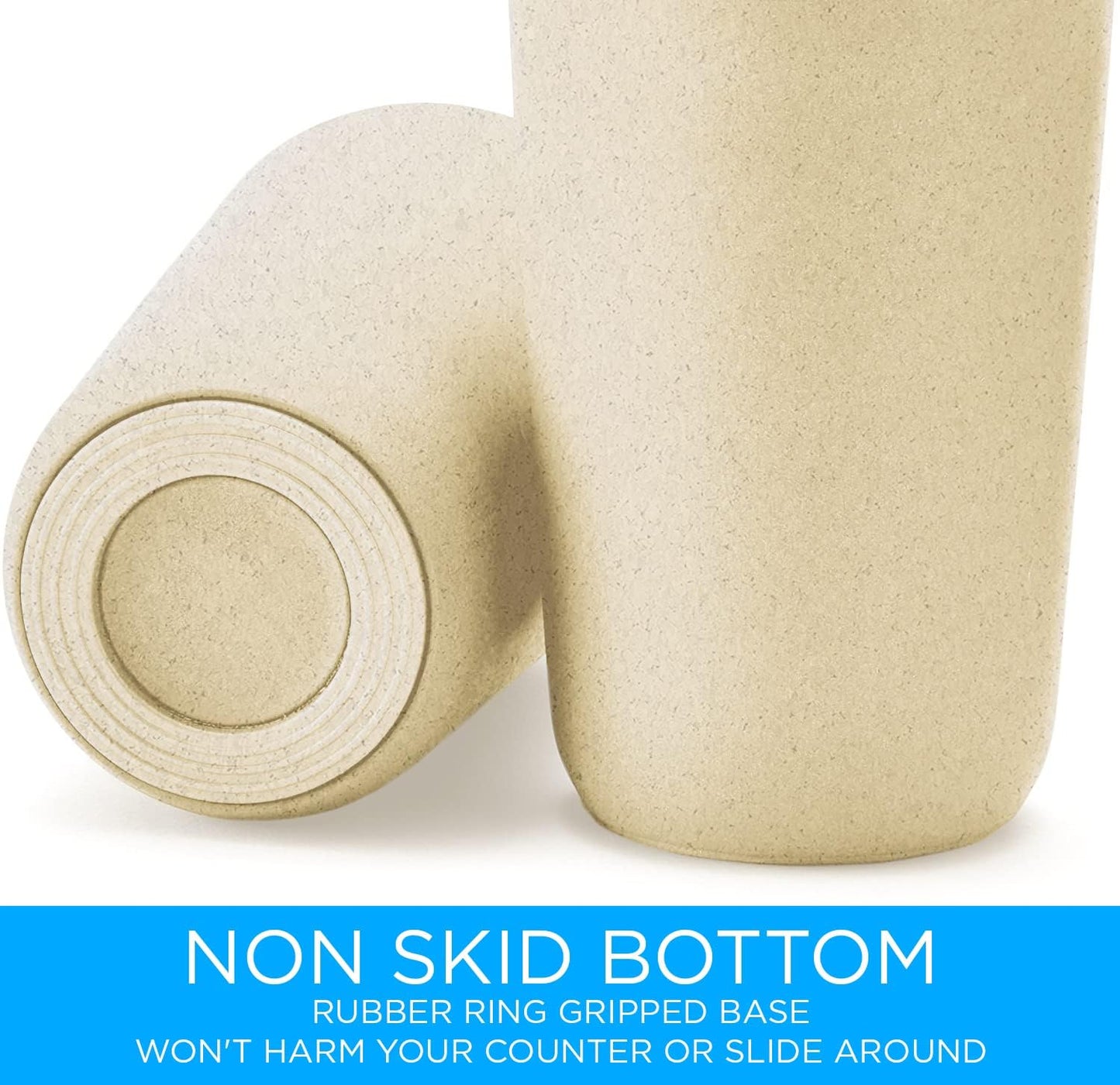Modern Slim Bamboo Cream Kitchen Utensil Holder Caddy, Rust Proof and Dishwasher Safe for Countertop Organization