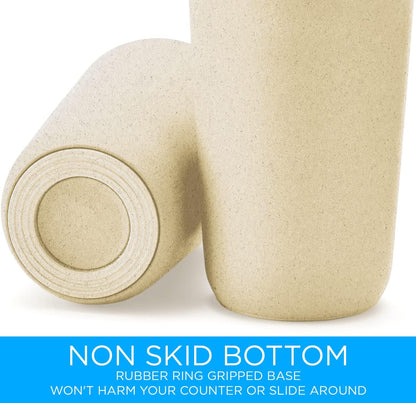 Modern Slim Bamboo Cream Kitchen Utensil Holder Caddy, Rust Proof and Dishwasher Safe for Countertop Organization