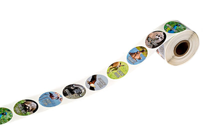 Motivational Animal Stickers / 500 Students Patients Incentive Labels Roll / 1.5" Funny Inspirational Animal School Clinic Reward Sticker / 8 Humorous Designs/Made in The USA
