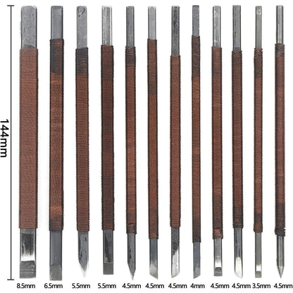Unxuey 12Pcs Carving Chisel Set Manganese Steel Seal Stone Carving knife Woodworking Tools for Engraving Enthusiast