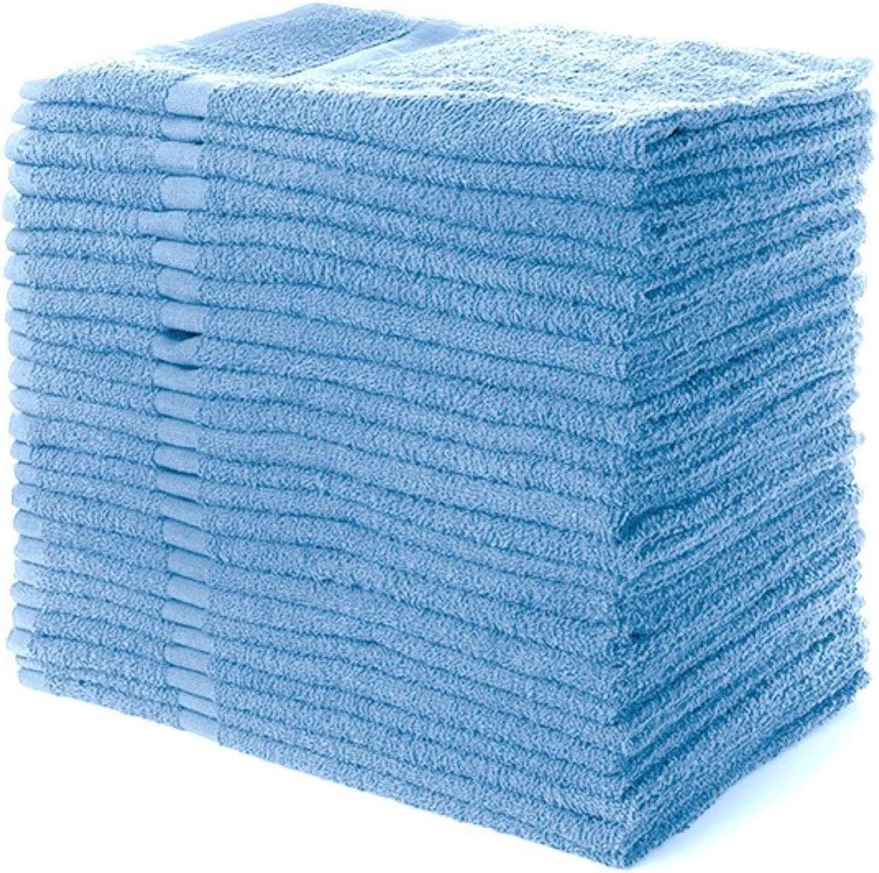16"x27" (12 Pack) Simpli-Magic Cotton Hand Towels Soft Towels for Bathroom, Kitchen, Salon & Gym (Blue)