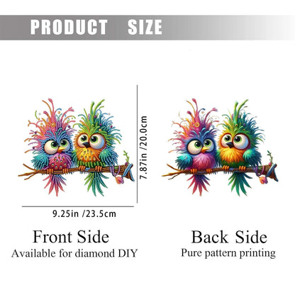 TSRUVYL Bird Diamond Art Painting Kit, Hanging Double Sided Diamond Art Suncatchers Window Pendants, Cute Diamond Painting Crafts Gift, DIY Special Shaped Gem Wall Ornament for Adults(Colorful-Bird)