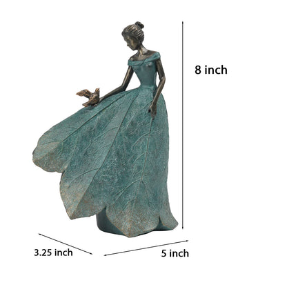 Guichifun Fairy Statue Collection Home Decoration - Leaf Angel Girls Resin Gardening Gifts for Women Statues for Garden Fairy Indoor or Outdoor Yard Figurines 5.5 x 3.25 x 8 Inch